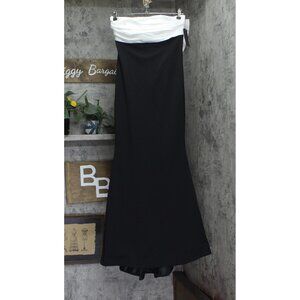 City Studios Juniors Back-Bow Contrast Mermaid Gown Ivory / Black 9/10